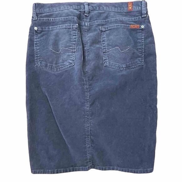 7 for all mankind ~ 5 pocket Grey Corduroy Skirt ~ size 31 - Picture 2 of 10